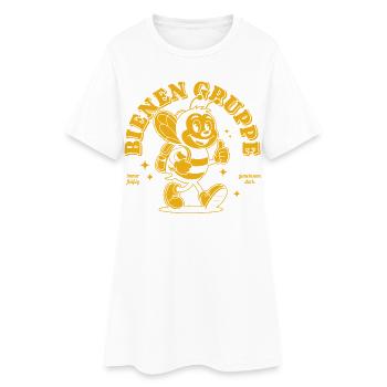 Gruppentier Bienen Gruppe Retro Style - Einfarbig - Frauen T-Shirt-Kleid - Weiß - Vorne