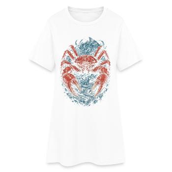 Alaska Königskrabben - Frauen T-Shirt-Kleid - Weiß - Vorne
