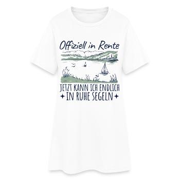 Offiziell in Rente - In Ruhe Segeln - Frauen T-Shirt-Kleid - Weiß - Vorne