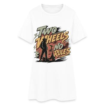 Deux roues Pas de règles | Motocyclistes de scooter - Robe T-shirt Femme - blanc - Devant