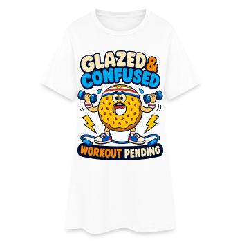 Glazed & Confused Workout Pending - Frauen T-Shirt-Kleid - Weiß - Vorne