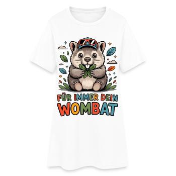 Dein Wombat - Frauen T-Shirt-Kleid - Weiß - Vorne
