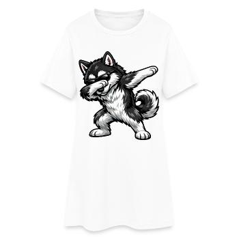 Dabbing Alaskan Malamute - Frauen T-Shirt-Kleid - Weiß - Vorne