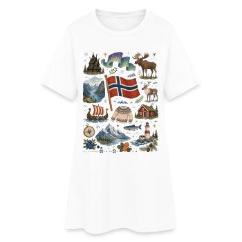 Norway | Fjords, Northern Lights & Vikings - Women’s T-Shirt Dress - white - Front
