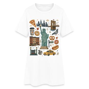 New York | Skyline, Taxi & City Love - Women’s T-Shirt Dress - white - Front