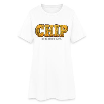 CHIP – Crunchy Data - Frauen T-Shirt-Kleid - Weiß - Vorne