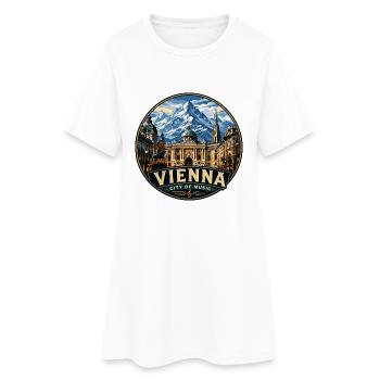 CTY02983 - Frauen T-Shirt-Kleid - Weiß - Vorne