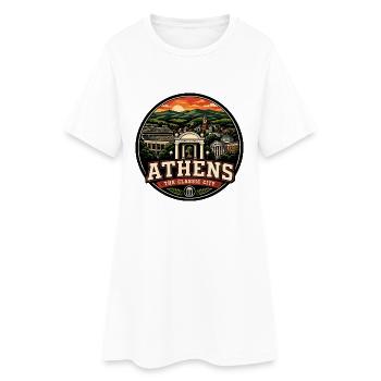 Athens Georgia Classic City Retro Arch Abzeichen - Frauen T-Shirt-Kleid - Weiß - Vorne