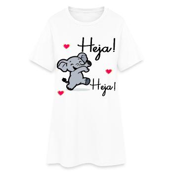 Hallo Elefanten - Frauen T-Shirt-Kleid - Weiß - Vorne