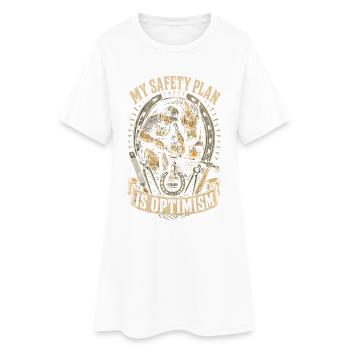 Hufschmied Hufschmiede My Safety Plan Is Optimism - Frauen T-Shirt-Kleid - Weiß - Vorne
