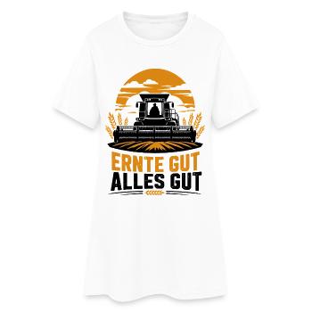 Ernte Gut Alles Gut | Getreide | Mähdrescher - Frauen T-Shirt-Kleid - Weiß - Vorne