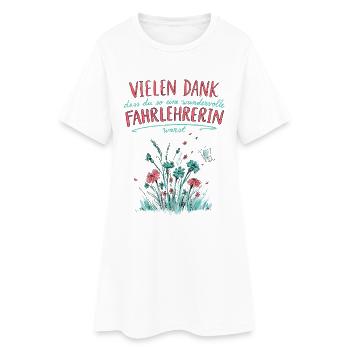 Beste Fahrlehrerin Abschied Jobwechsel Rente - Frauen T-Shirt-Kleid - Weiß - Vorne