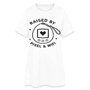 Pixel & Wi-Fi Retro Design - Women’s T-Shirt Dress - white - Front