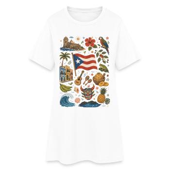 Puerto Rico | Caribbean, Music & Island Feeling - Women’s T-Shirt Dress - white - Front