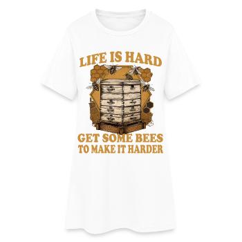 Bienen Fan Imkerhut Imkeranzug Imkerei Zubehör - Frauen T-Shirt-Kleid - Weiß - Vorne