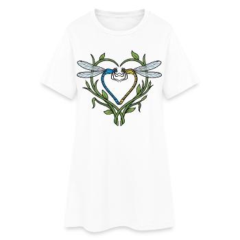 Cœur de Libellule - Robe T-shirt Femme - blanc - Devant