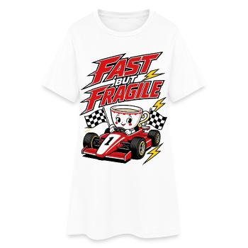 Café de course rapide mais fragile - Robe T-shirt Femme - blanc - Devant