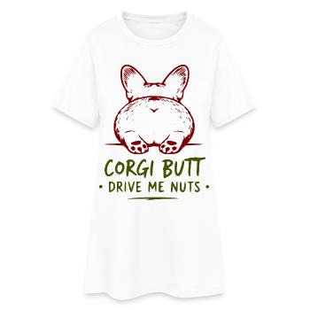 Chemise d’humour de fesses de corgi - Robe T-shirt Femme - blanc - Devant