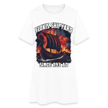 Ciel d’incendie du chantier naval Viking - Robe T-shirt Femme - blanc - Devant