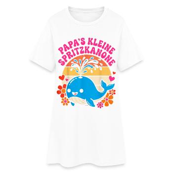 Kleiner Spritzkannon-Wal im Retro-Look - Women’s T-Shirt Dress - white - Front