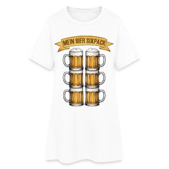 Hier ist mein sechs Bier pack lustige Bier Sprüche - Frauen T-Shirt-Kleid - Weiß - Vorne
