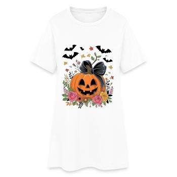 Citrouille d’Halloween - Robe T-shirt Femme - blanc - Devant