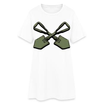 Kreuzende Taktikspaten Illustration - Frauen T-Shirt-Kleid - Weiß - Vorne