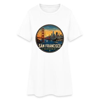 Emblème rétro de San Francisco City by the Bay - Robe T-shirt Femme - blanc - Devant