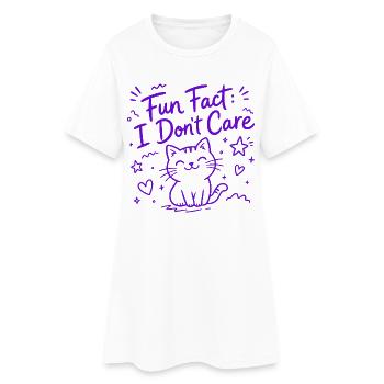 Fun Fact: Mir ist das egal – lustige Katze - Frauen T-Shirt-Kleid - Weiß - Vorne