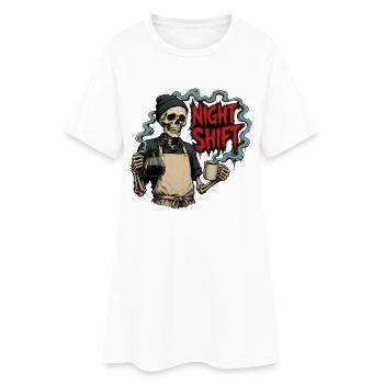 Night Shift Coffee – Barista Skeleton Night Shift - Women’s T-Shirt Dress - white - Front