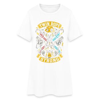 Ouvrier à hauteur d’escalade industrielle Double corde solide - Robe T-shirt Femme - blanc - Devant