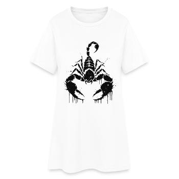 Scorpion encre noire silhouette - Robe T-shirt Femme - blanc - Devant