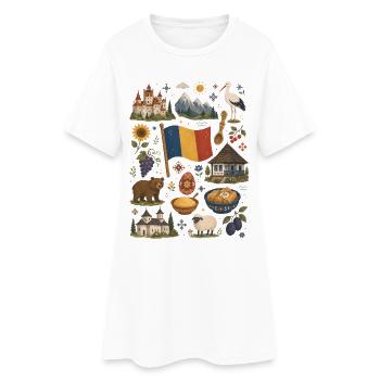 Roumanie | Carpates, culture et patrie - Robe T-shirt Femme - blanc - Devant