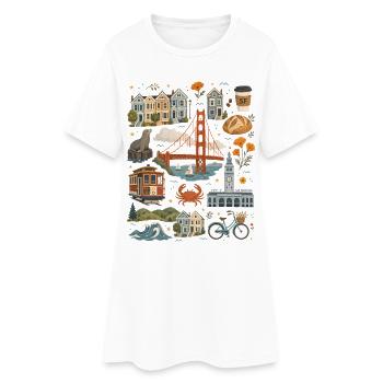 San Francisco | Golden Gate & Flair Côtier - Robe T-shirt Femme - blanc - Devant