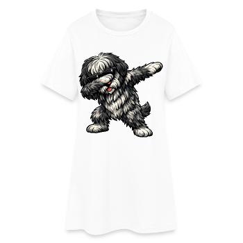 Tamponnage du chien berger de Bergame - Robe T-shirt Femme - blanc - Devant