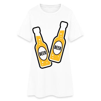 2 Toasting Beer Bottles (Beery / POS 2C) - Women’s T-Shirt Dress - white - Front