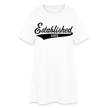 Créé en 2002 (année de naissance, anniversaire / Noir) - Robe T-shirt Femme - blanc - Devant