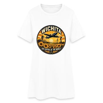 Insigne rétro d’aviation de Wichita Air Capital - Robe T-shirt Femme - blanc - Devant