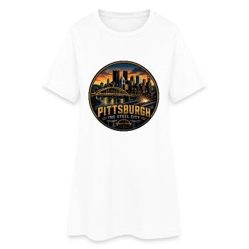Badge de soudure rétro de ponts de Pittsburgh Steel City - Robe T-shirt Femme - blanc - Devant