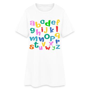 School Child ABC Letters - Women’s T-Shirt Dress - white - Front