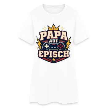 Papa auf episch – Lustiger Vater Gaming Spruch - Frauen T-Shirt-Kleid - Weiß - Vorne