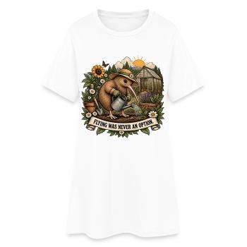 Blague du Jardin des Oiseaux Kiwi - Robe T-shirt Femme - blanc - Devant