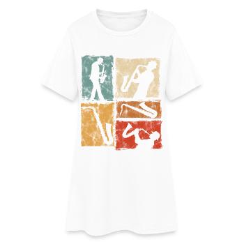 Conception vintage de saxophones pour saxophonistes - Robe T-shirt Femme - blanc - Devant