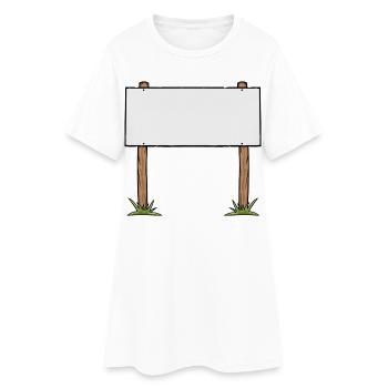 Bannière publicitaire en carton animé en bois - Robe T-shirt Femme - blanc - Devant