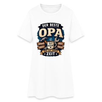 Der beste Opa – Werkstatt Motiv - Frauen T-Shirt-Kleid - Weiß - Vorne