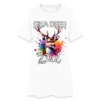 Papa de cerfs sika - Robe T-shirt Femme - blanc - Devant