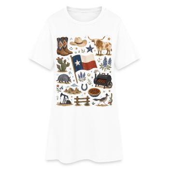 Texas | Cow-boy, BBQ et Far West - Robe T-shirt Femme - blanc - Devant