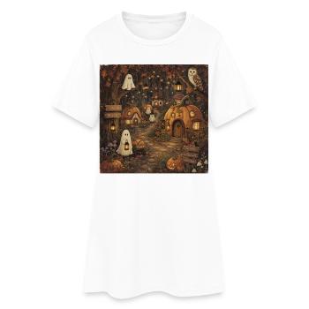 Sweat à capuche Pumpkin House Pumpkin House Automne Vintage - Robe T-shirt Femme - blanc - Devant