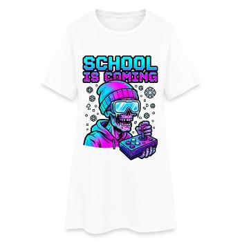 L’école arrive Profil Lunettes de neige Cyber Zombie - Robe T-shirt Femme - blanc - Devant
