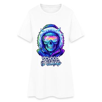 L’école arrive Parka d’hiver Cyber Skull - Robe T-shirt Femme - blanc - Devant